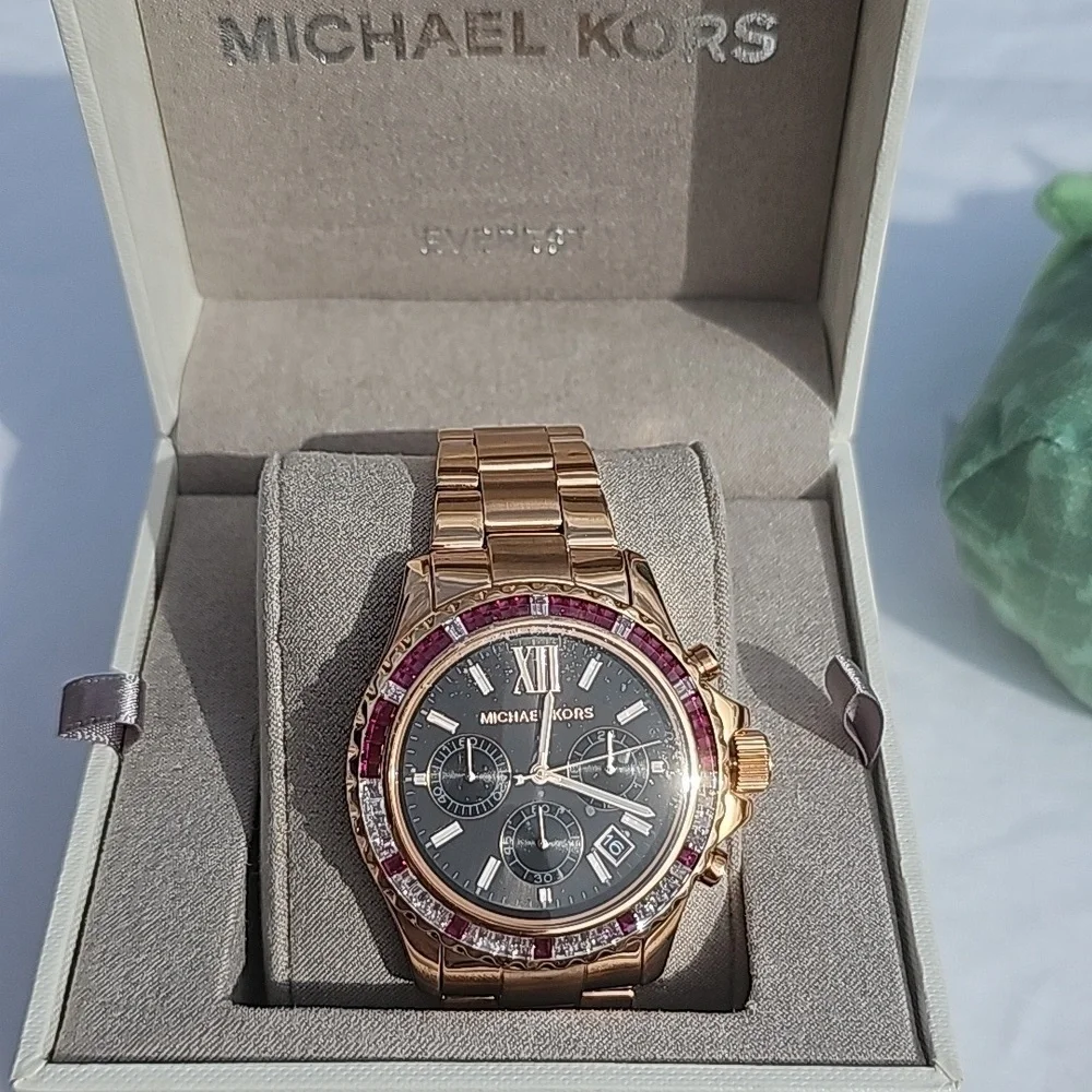 NWT MICHAEL KORS OVERSIZED EVEREST ROSE GOLD 42mm WATCH